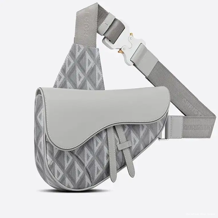Cheap CD Diamond Crossbody Motif Dior Canvas Grey Saddle 0324 Luxury